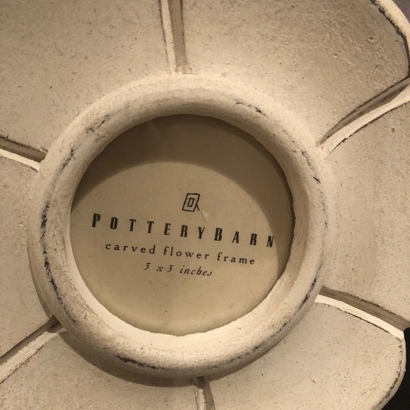 Pottery Barn 3x3 White Distressed Flower Frame - Picture 5 of 11